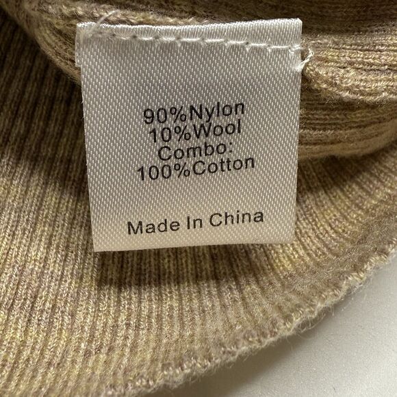 Tuckernuck Sweater Womens Size M Medium Lace Collar/Cuffs Nylon/Wool Tan Beige - Picture 6 of 8